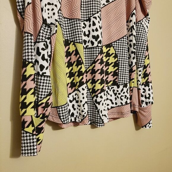 Ashley Stewart | Women's Mixed Print Drama Puff Sleeved Top (Size 14/16) - Picture 7 of 11